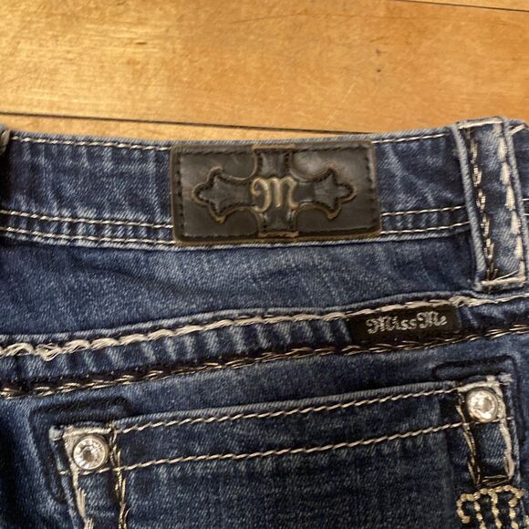 Miss Me Jeans Women’s Size 32 Mid Rise Skinny Embroidered Denim Stretch - Picture 12 of 16